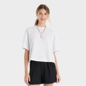 Women's Short Sleeve Quilted Boxy T-Shirt - A New Day™